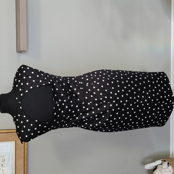 $20 NWT Cotton blend black and white polka dot Dress - Picture 5 of 6